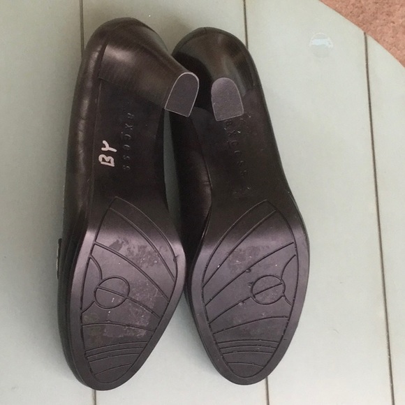 Axcess Black Leather Platform Penny Loafers 8.5M - Picture 8 of 8